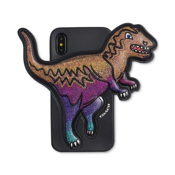 Coach Cellphone Case For Apple iPhone X Wrap Dinosaur Black - Picture 1 of 1